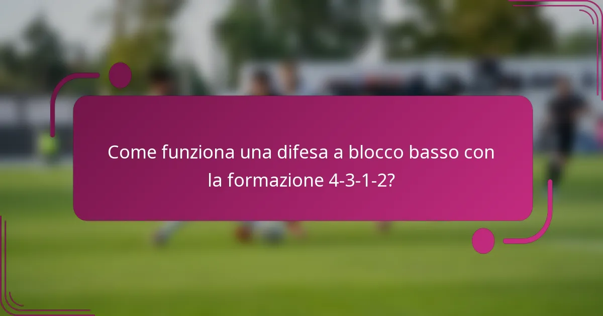 Come funziona una difesa a blocco basso con la formazione 4-3-1-2?
