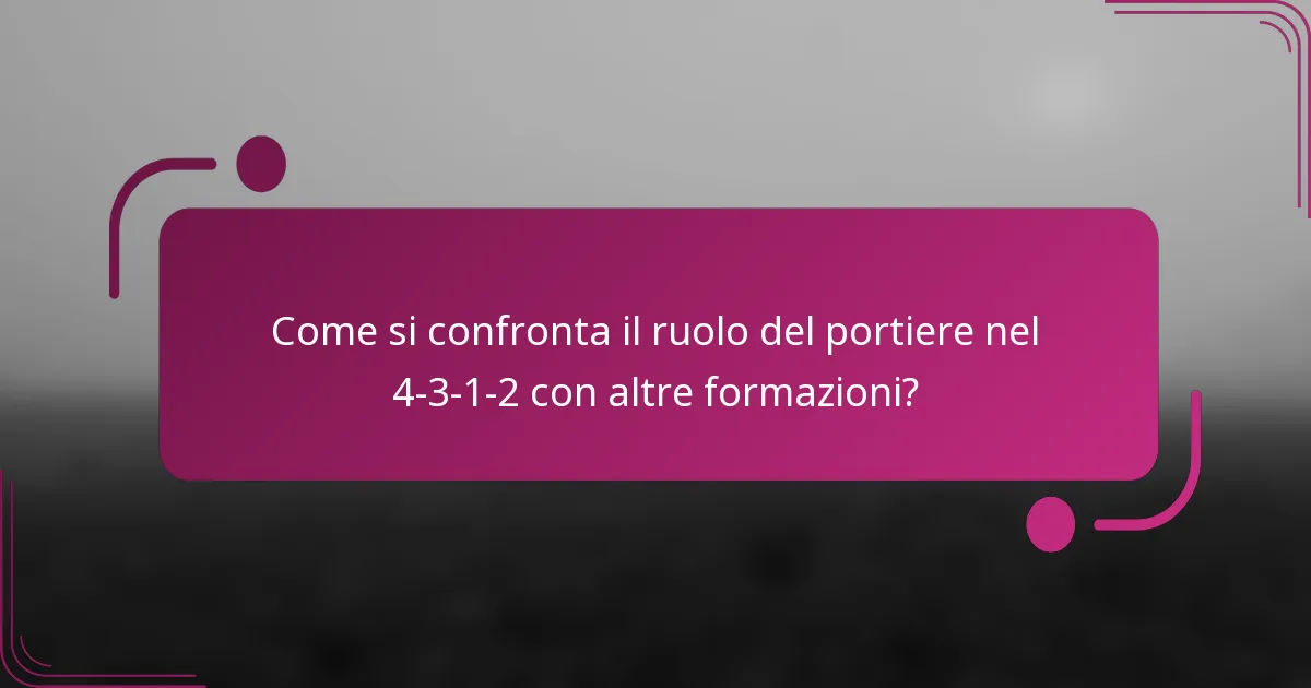 Come si confronta il ruolo del portiere nel 4-3-1-2 con altre formazioni?