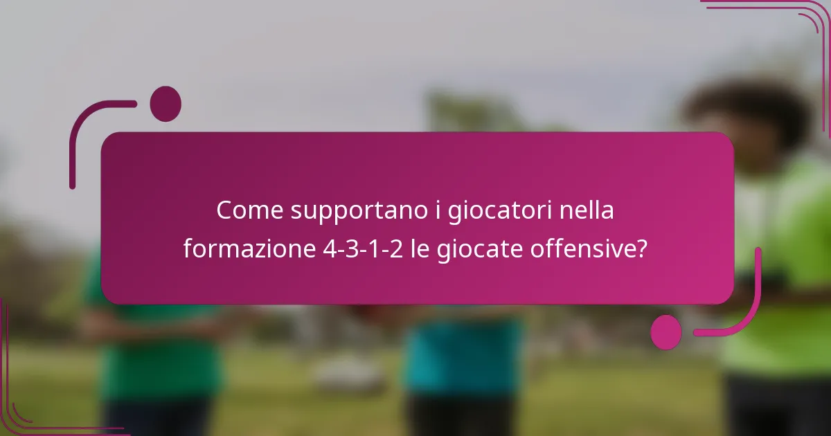 Come supportano i giocatori nella formazione 4-3-1-2 le giocate offensive?