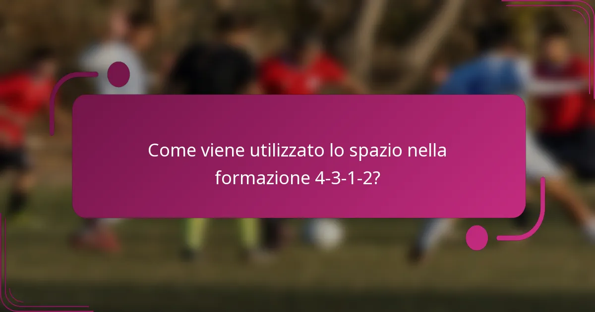 Come viene utilizzato lo spazio nella formazione 4-3-1-2?
